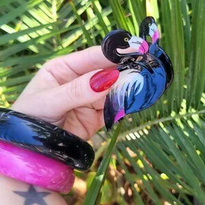Black Flamingo Hair Clip Gothic Tiki Tropical Claw Clip