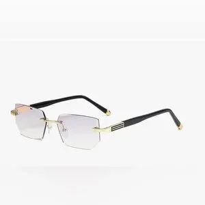 Black Rimless Reading/Magnifying Glasses Unisex +200