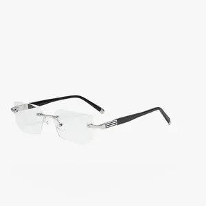 Black Rimless Reading/Magnifying Glasses Unisex +200