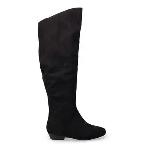 Black Suede Knee High Boots