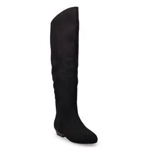 Black Suede Knee High Boots