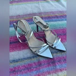 BLACK SUEDE STUDIO Kimora Strappy Sandal In Silver Metallic
