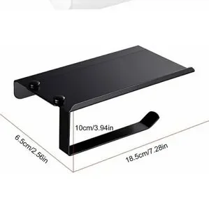Black Wall-Mounted Toilet Paper Holder