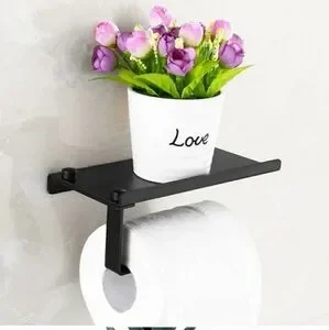 Black Wall-Mounted Toilet Paper Holder