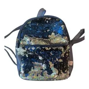 Blue and Silver Sequin Mini Backpack
