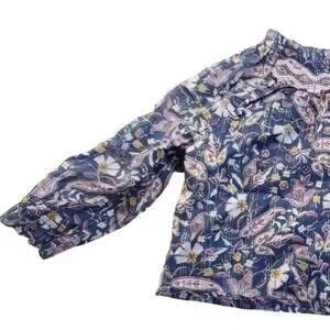 Blue Paisley Floral Toddler Shirt Art Class Shirt 12 Months