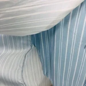 BLUE STRIPED WRAP HIGH LOW MAXI SKIRT BOHO STYLE