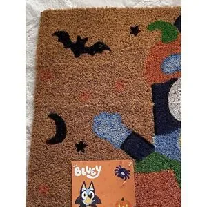 Bluey Halloween Coir Door Mat 18 X 28” Bats Pumpkin Jack O Lantern NEW