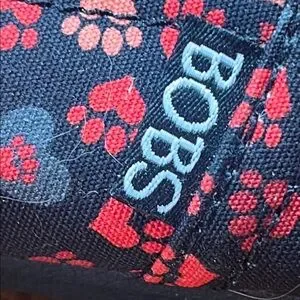 Bob’s For Dogs Skechers Black And Red Bone And Hearts 