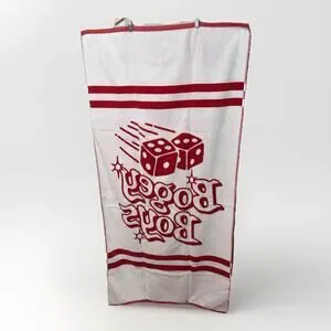 Bogey Boys Dice Beach Towel Red & White Striped 100% Cotton USA Made Retro