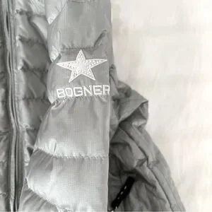 Bogner Kids Silver Down Ski Jacket with Hoodie (M)