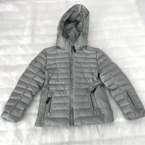 Bogner Kids Silver Down Ski Jacket with Hoodie (M)