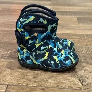 Bogs Boots Toddler Kids Faux Fur Lined Snow Rain Boots Size 9 Waterproof
