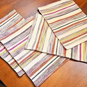 Boho loomed colorful placemats