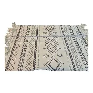 Boho Throw Rug White And Gray
