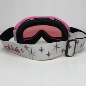 Bollé Youth Snow Ski Goggles Pink Frame Rose Lens White Strap Starburst