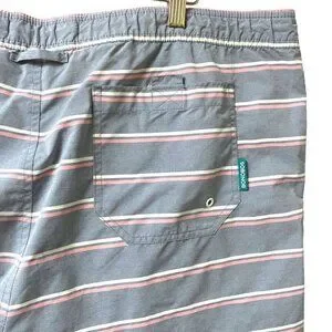 BONOBOS Swim Trunks Mens XL Blue Stripe Adjustable Waist 7" Inseam Board Shorts