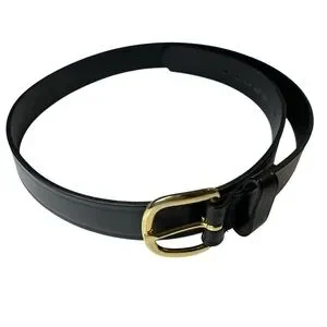 Boston Leather Men's Off Duty Belt Black 1.25" Wide LARGE 40" Strap EUC