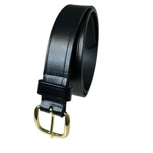 Boston Leather Men's Off Duty Belt Black 1.25" Wide LARGE 40" Strap EUC