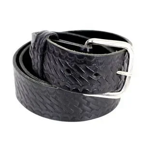 Boston TOOLED BLACK GENUINE LEATHER 1.5"Wd CASUAL DRESS MEN'S BELT Sz 34 (T6