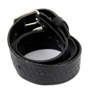 Boston TOOLED BLACK GENUINE LEATHER 1.5"Wd CASUAL DRESS MEN'S BELT Sz 34 (T6