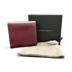 Bottega Veneta Leather Continental Bordeaux/Bright Red Wallet