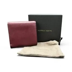 Bottega Veneta Leather Continental Bordeaux/Bright Red Wallet