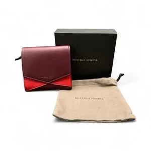 Bottega Veneta Leather Continental Bordeaux/Bright Red Wallet