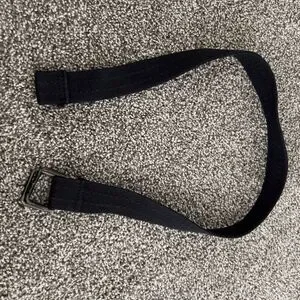 Boys Black Fabric Belt with Metal Buckle