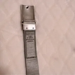 Boys Calvin Klein Leather Belt With Metallic Buckle