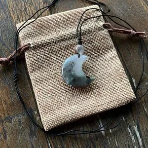Brand New Bloodstone Moon Necklace Bloodstone Necklace Crystal Moon Necklace