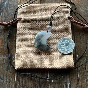 Brand New Bloodstone Moon Necklace Bloodstone Necklace Crystal Moon Necklace
