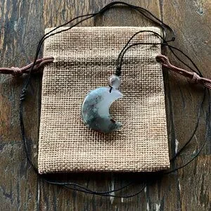 Brand New Bloodstone Moon Necklace Bloodstone Necklace Crystal Moon Necklace