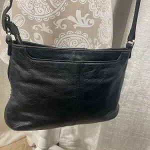 Brighton Elegant Black Crossbody With Silver Accents