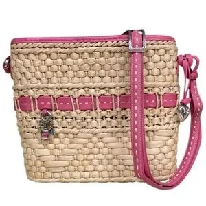 Brighton Straw and Leather Shoulder Bag