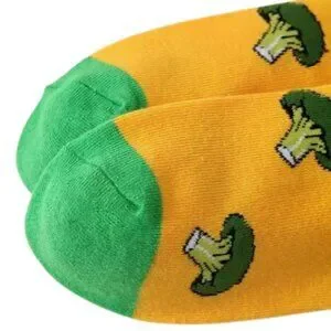 Broccoli Crew Socks Vegetable Food Green Yellow Unisex Men's Women's US 6-10