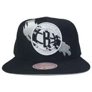 Brooklyn Nets Mitchell &‎ Ness NBA Snapback Hat 3D Logo Paint Art Cap NWT