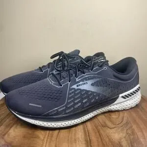 Brooks Adrenaline Gts 21 Blackened Pearl Mens Gray Size 14 2E Wide Running Shoes