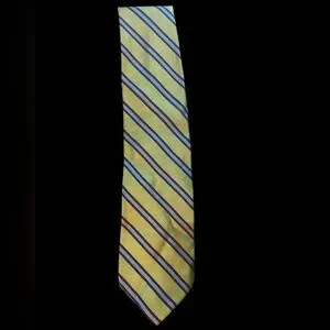 Brooks Brothers All Silk Woven Olive Green and Blue Striped Tie