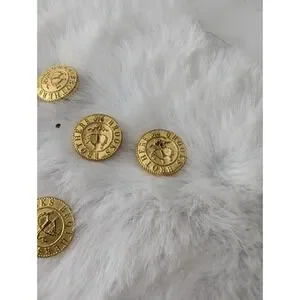Brooks Brothers Gold Tone Blazer Cuffs Replacement‎ Buttons Set Of 6