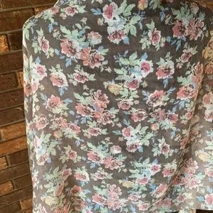 Brown And Floral Scarf