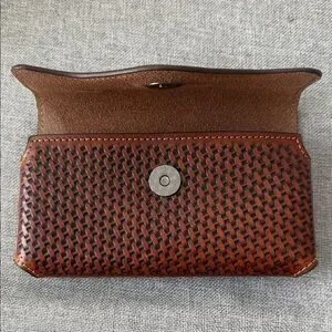 Brown Leather Belt Phone Case With Bull Design