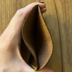 Brown Leather Card Holder Made By Me From Recycled Vintage Leather