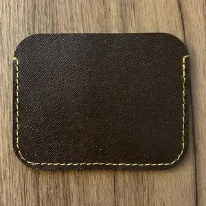 Brown Leather Card Holder Made By Me From Recycled Vintage Leather