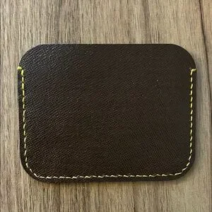 Brown Leather Card Holder made by me from recycled vintage leather