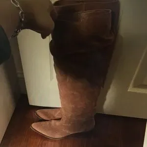 Brown Suede Over-the-Knee Boots