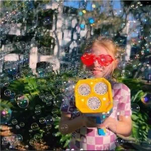 Bubble Machine Gun Automatic Bubble Gun With Colorful Lights Built-in S…