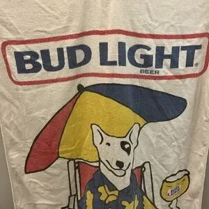 Bud Lite Spuds MacKenzie Beach Towel Vintage Party Animal Budweiser USA