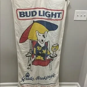 Bud Lite Spuds MacKenzie Beach Towel Vintage Party Animal Budweiser USA