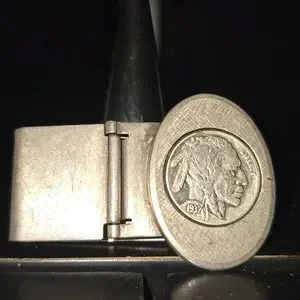 Buffalo Money Clip Sterling Silver Authentic 1937